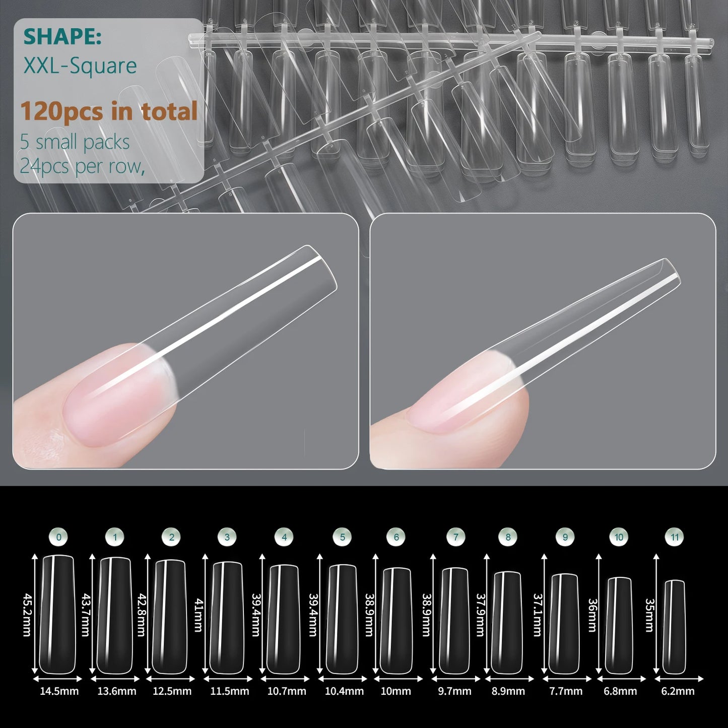 XXL Coffin Nail Tips – Extra Long Full Cover for Extensions | NailPop Elite