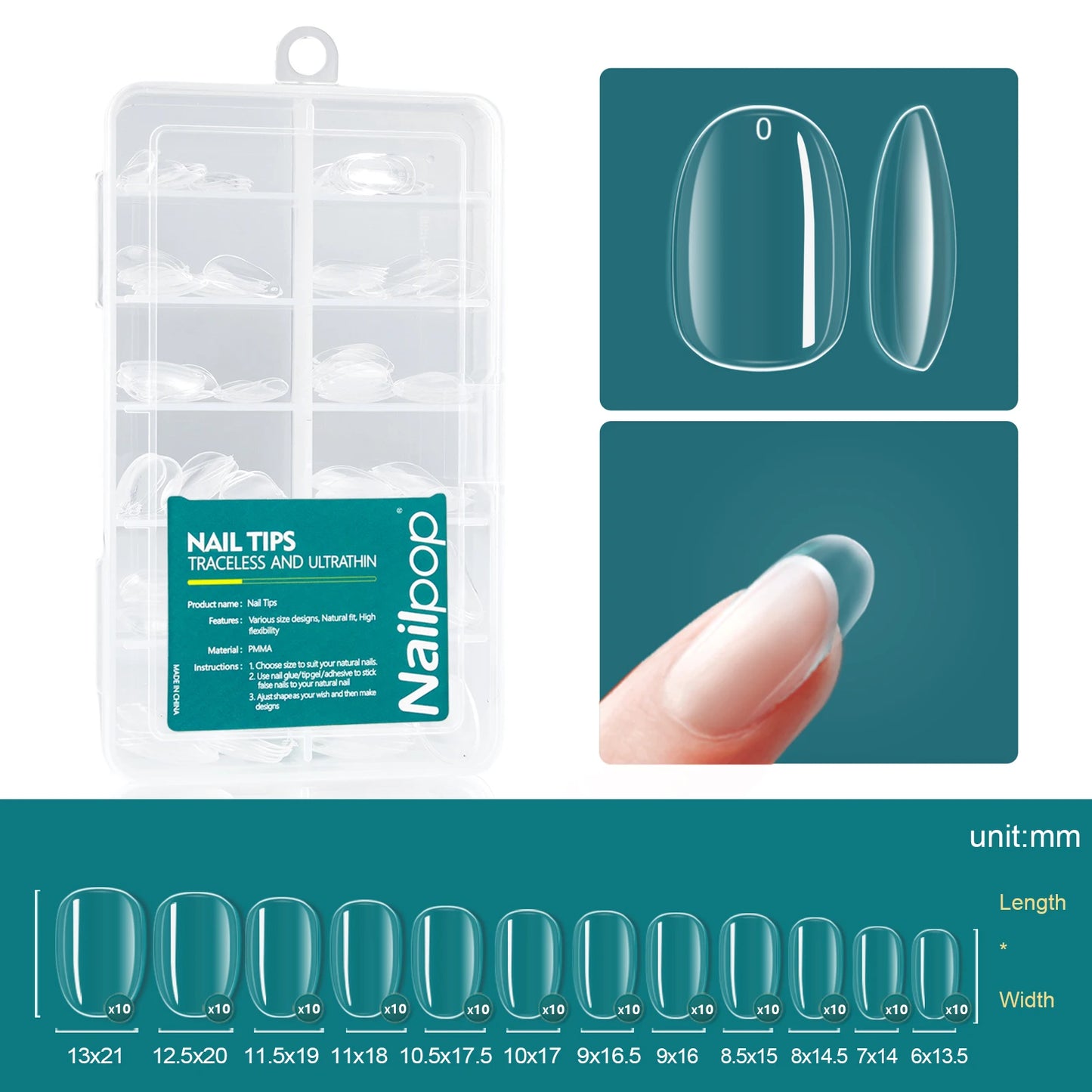NailPop Soft Gel Tips – Short & Medium Length Acrylic Artificial Nail Capsules | NailPop Elite