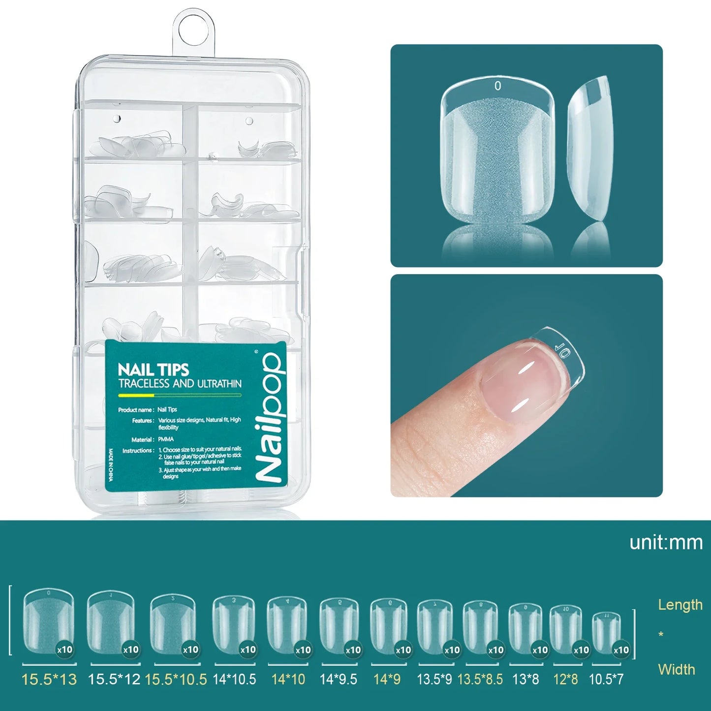 NailPop Soft Gel Tips – Short & Medium Length Acrylic Artificial Nail Capsules | NailPop Elite