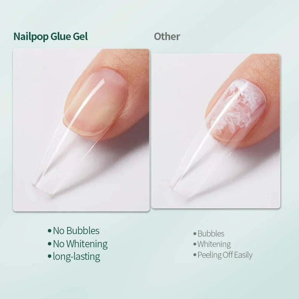 NailPop Quick Drying Solid Nail Glue with Remover – No UV Lamp Required | NailPop Elite