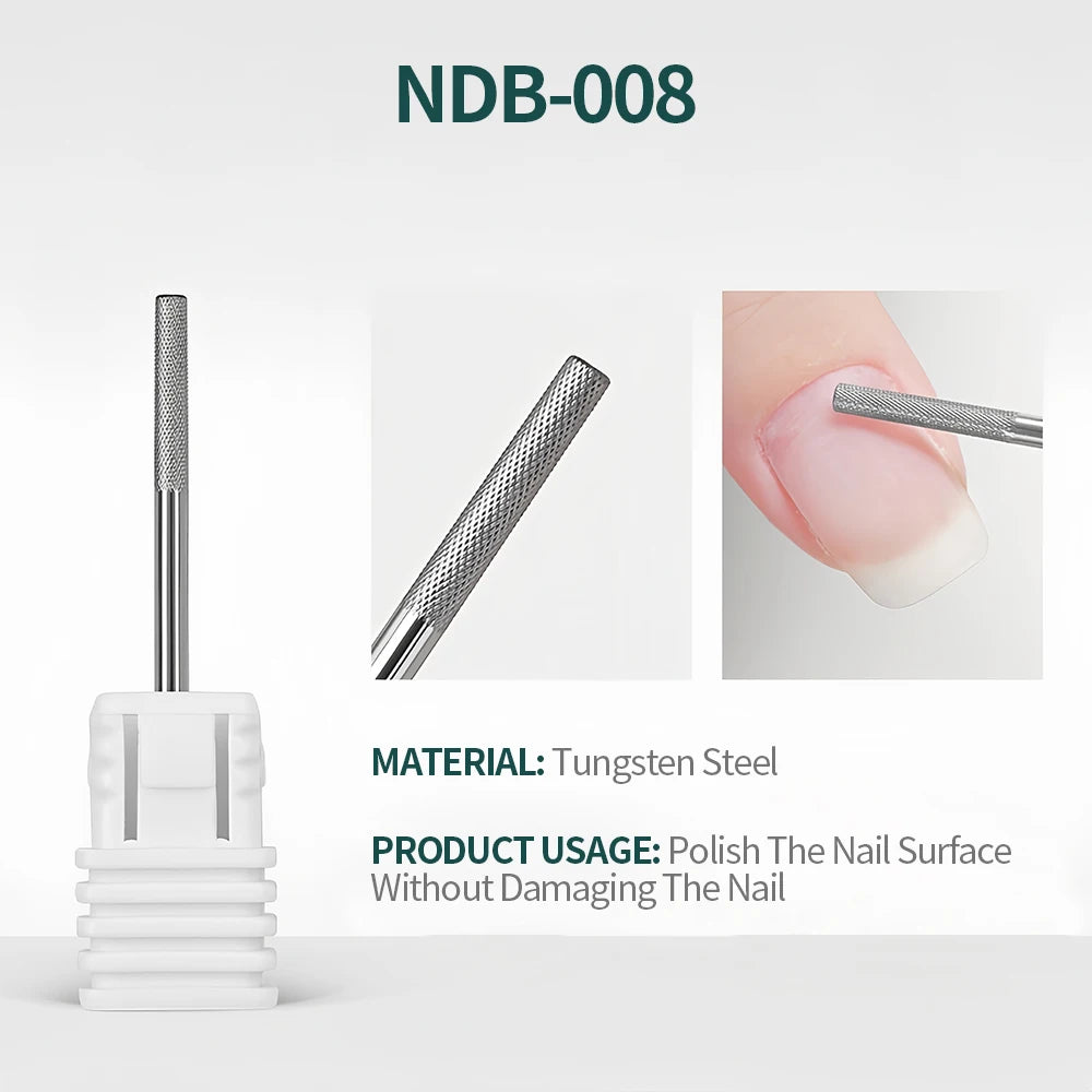 NailPop Nail Drill Bits Set – Tungsten Carbide Sanding Bits for Nail Drill E-File, Cuticle Cleaner & Gel Polish Remover