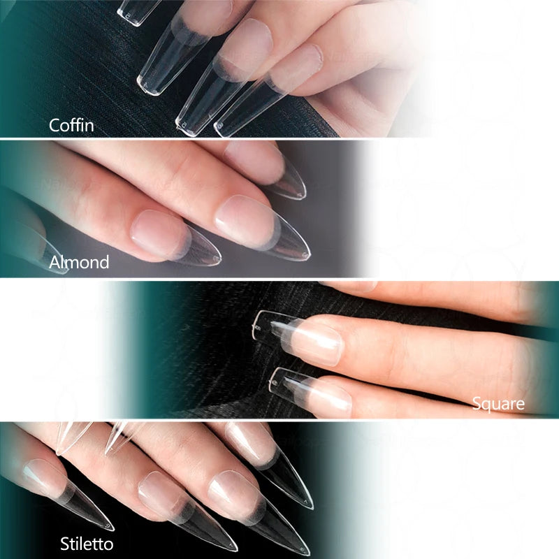 120pcs Full Cover Coffin Soft Gel Nail Tips – Durable & Stylish Extensions | NailPop Elite