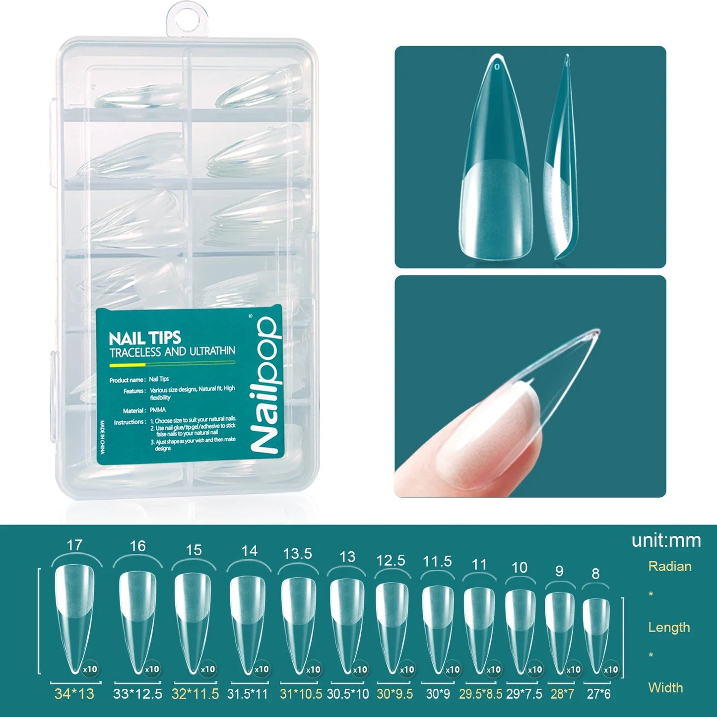 NailPop Soft Gel Tips – Short & Medium Length Acrylic Artificial Nail Capsules | NailPop Elite