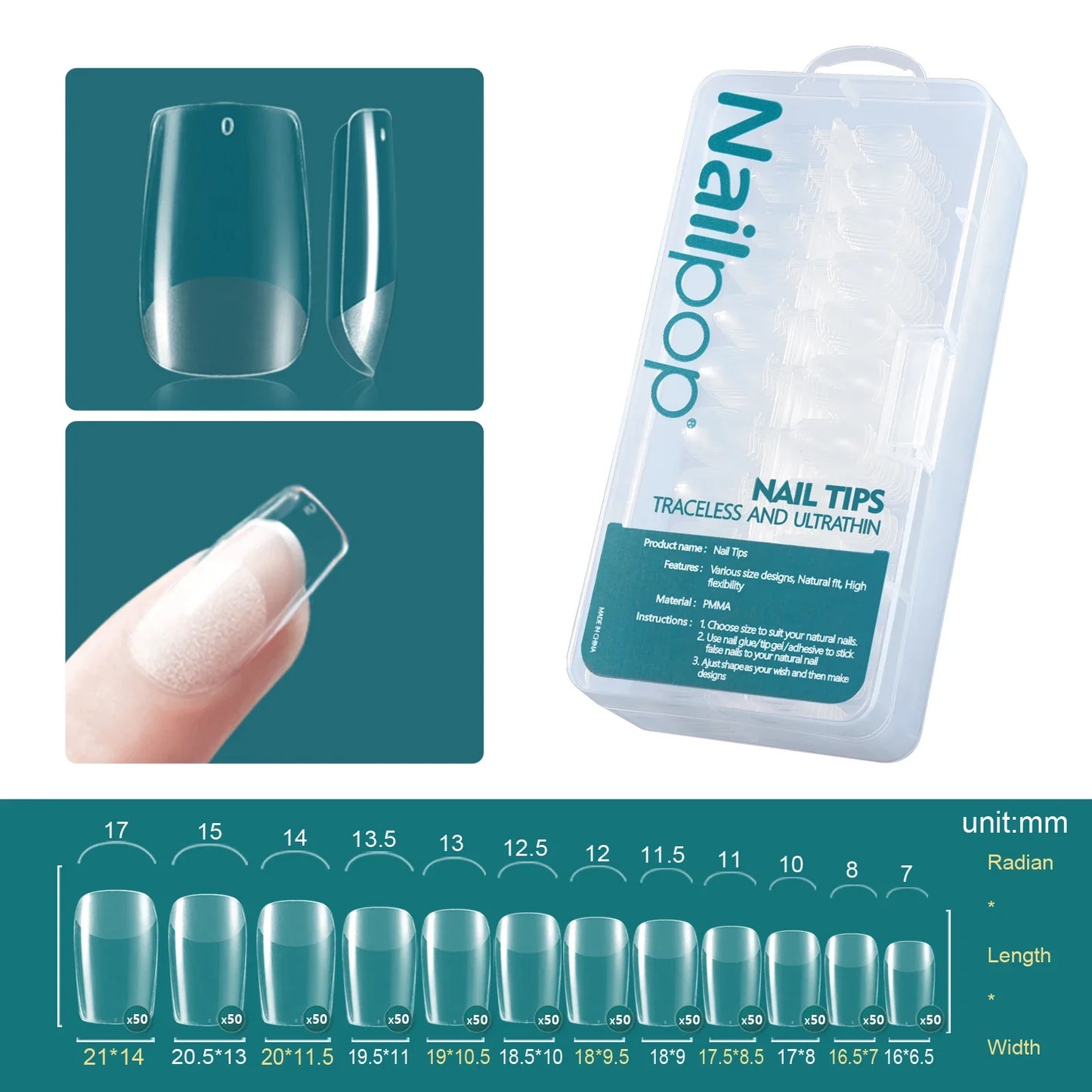 NailPop 600PCS Soft Gel Tips – Short & Medium Length Acrylic Material Artificial Nail Capsules | NailPop Elite