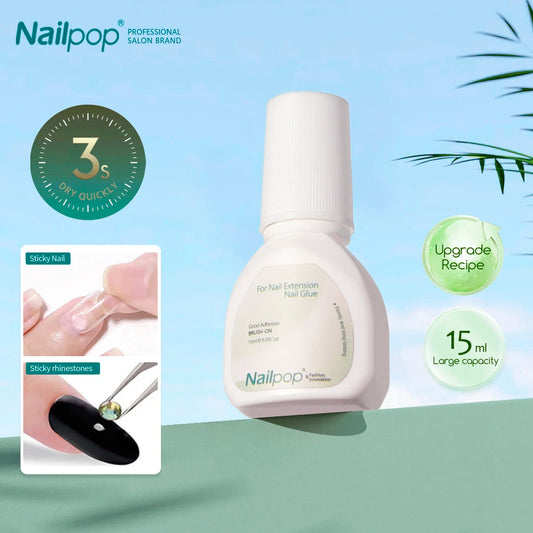 NailPop 15ml Nail Glue for Nail Tips – Super Strong & Fast Dry Gel Glue | NailPop Elite