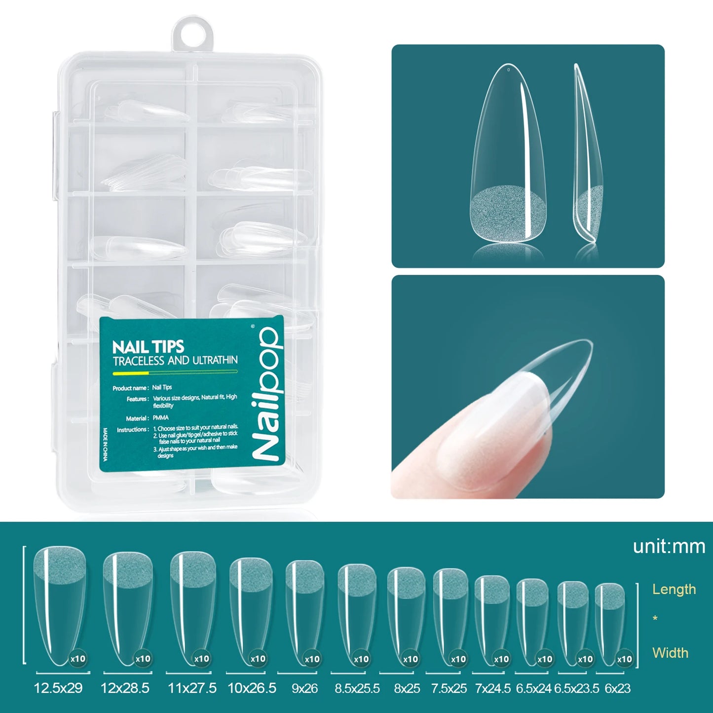 NailPop Soft Gel Tips – Short & Medium Length Acrylic Artificial Nail Capsules | NailPop Elite