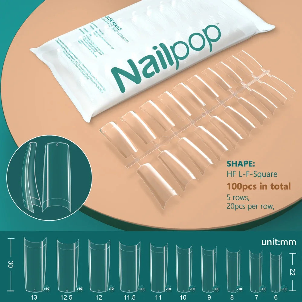 C Curve Nail Tips – Coffin, Stiletto & Square Styles | NailPop Elite