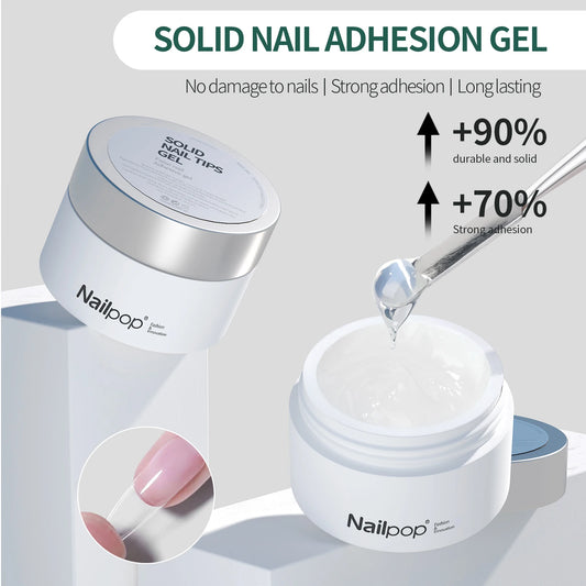 Solid nail patch gel gummy UV adhesive for capsule tips – NailPop Elite