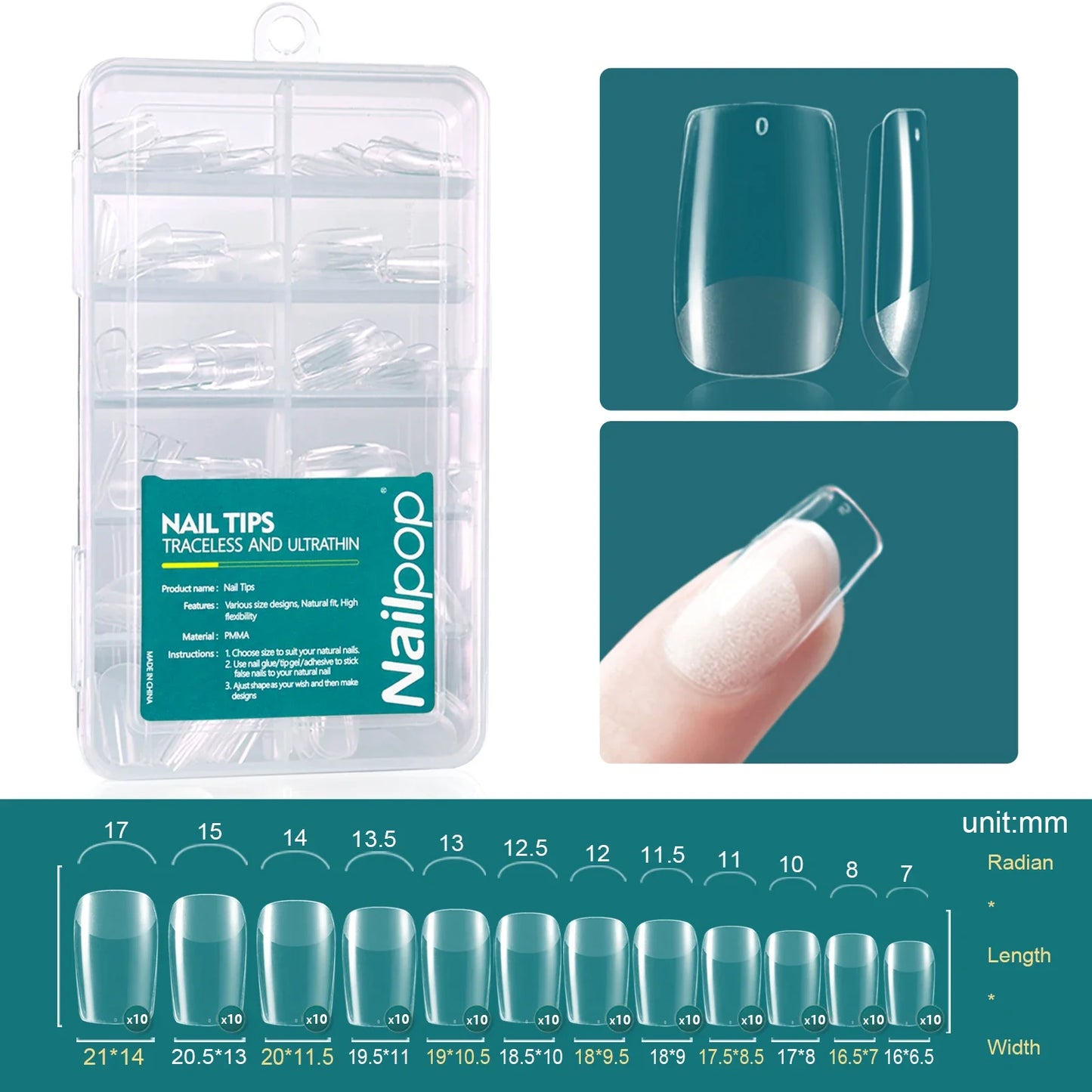 NailPop Soft Gel Tips – Short & Medium Length Acrylic Artificial Nail Capsules | NailPop Elite